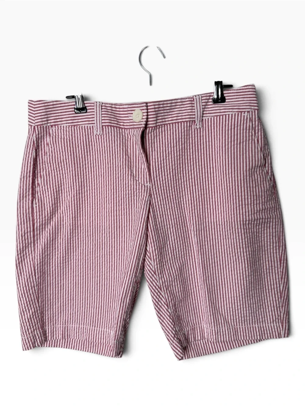 LOFT Red White Striped Seersucker Bermuda Shorts size 2